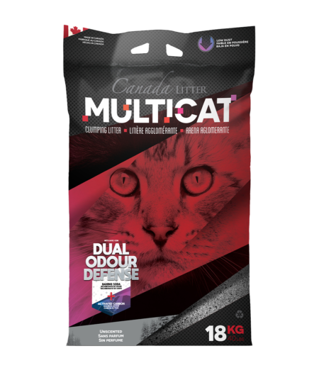 CANADA LITTER MULTICAT 18 KG AGLOMERANTE SEM FRAGRÂNCIA - Dupla Defesa Anti-odor